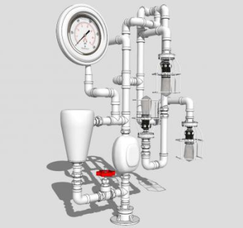 工业风格水管su模型下载_sketchup草图大师SKP模型