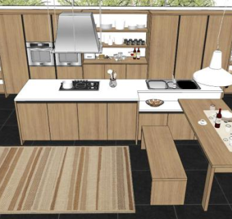 个性餐厅su模型下载_sketchup草图大师SKP模型