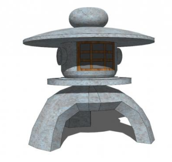 日式石灯su模型下载_sketchup草图大师SKP模型