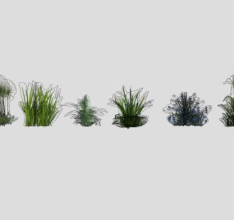花园植物组SU模型下载_sketchup草图大师SKP模型