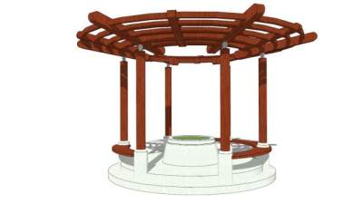 圆形花架su模型下载_sketchup草图大师SKP模型