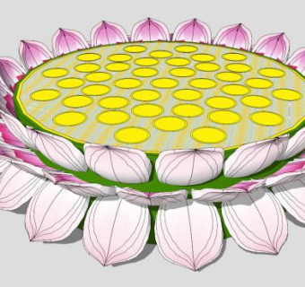 莲花座su模型下载_sketchup草图大师SKP模型