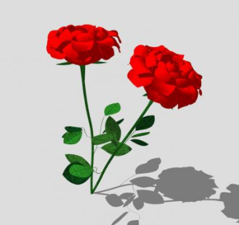 两支玫瑰SU模型下载_sketchup草图大师SKP模型