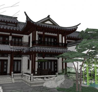 苏州桃花源su模型下载_sketchup草图大师SKP模型