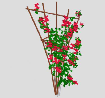 叶子花花架SU模型下载_sketchup草图大师SKP模型