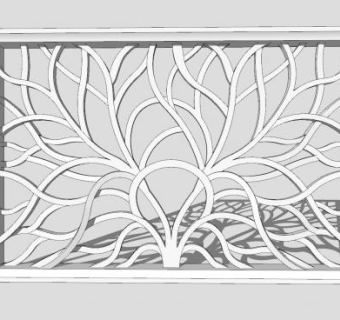 树状型装饰板SU模型下载_sketchup草图大师SKP模型