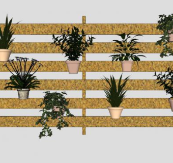 垂直花园花架SU模型下载_sketchup草图大师SKP模型