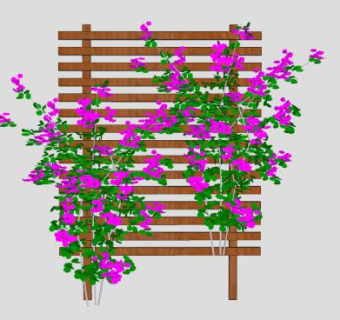 木架上的植物SU模型下载_sketchup草图大师SKP模型