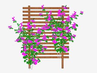 木架上的植物SU模型下载_sketchup草图大师SKP模型