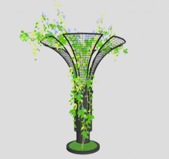 铁艺花架SU模型下载_sketchup草图大师SKP模型