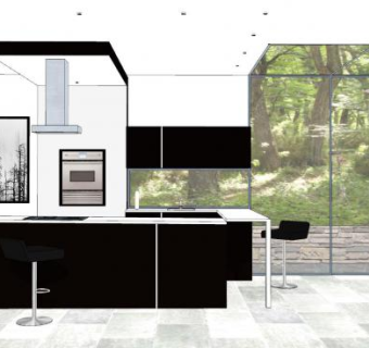 现代极简风格厨房SU模型下载_sketchup草图大师SKP模型