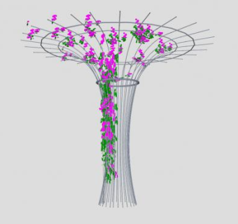 铁艺花架装饰SU模型下载_sketchup草图大师SKP模型