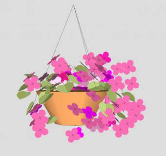 吊篮花架SU模型下载_sketchup草图大师SKP模型