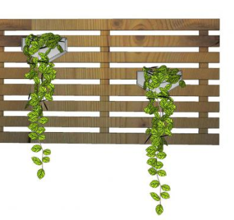 带花盆的木板SU模型下载_sketchup草图大师SKP模型