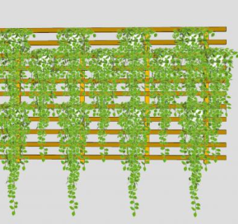 木架花盆植装饰SU模型下载_sketchup草图大师SKP模型