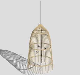 柳条鸟笼灯吊灯SU模型下载_sketchup草图大师SKP模型