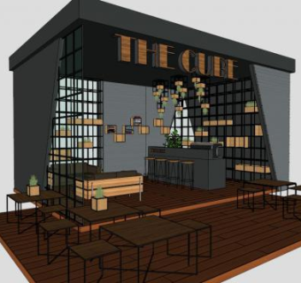 咖啡吧su模型下载_sketchup草图大师SKP模型