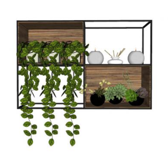室内壁式置物架SU模型下载_sketchup草图大师SKP模型