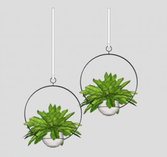 悬挂式盆栽SU模型下载_sketchup草图大师SKP模型