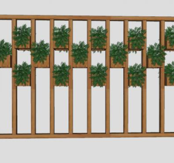 盆景木花架SU模型下载_sketchup草图大师SKP模型