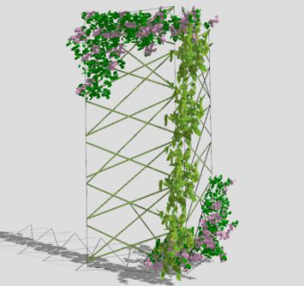 花墙花架SU模型下载_sketchup草图大师SKP模型