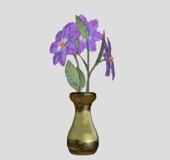 插花花瓶摆件SU模型下载_sketchup草图大师SKP模型