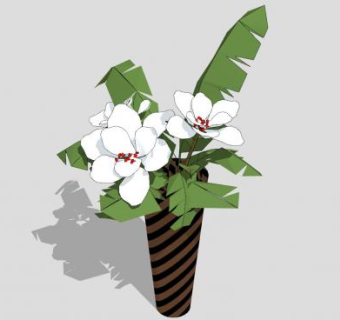 螺旋纹花瓶花卉装饰SU模型下载_sketchup草图大师SKP模型