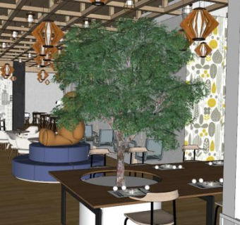 室外咖啡厅su模型下载_sketchup草图大师SKP模型