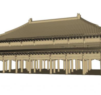 重檐庑殿古建su模型下载_sketchup草图大师SKP模型