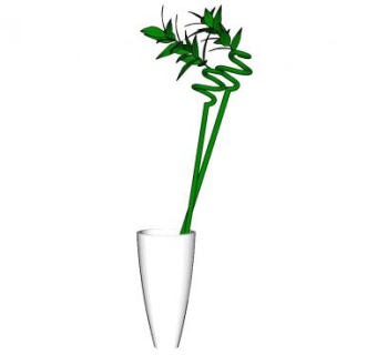 花瓶装饰植物sketchup模型下载_sketchup草图大师SKP模型