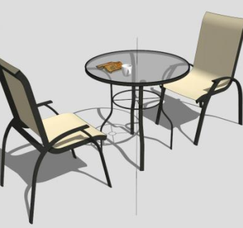 铁艺户外桌椅su模型下载_sketchup草图大师SKP模型
