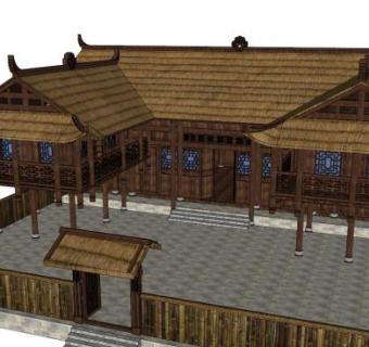 侗族度假村su模型下载_sketchup草图大师SKP模型
