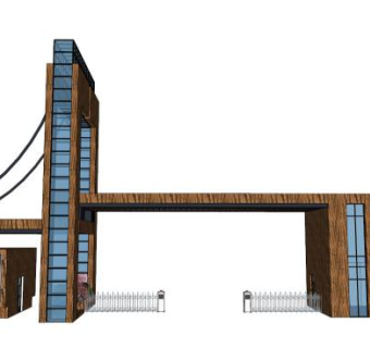 公园入口su模型下载_sketchup草图大师SKP模型