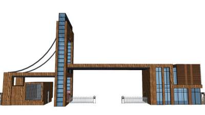 公园入口su模型下载_sketchup草图大师SKP模型