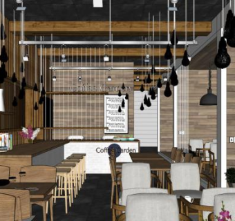 咖啡馆su模型下载_sketchup草图大师SKP模型