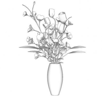 观赏插花花瓶SU模型下载_sketchup草图大师SKP模型