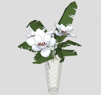 玻璃花瓶花卉sketchup模型下载_sketchup草图大师SKP模型