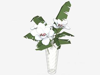 玻璃花瓶花卉sketchup模型下载_sketchup草图大师SKP模型