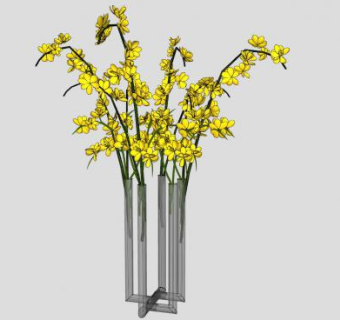 现代创意插花花瓶SU模型下载_sketchup草图大师SKP模型