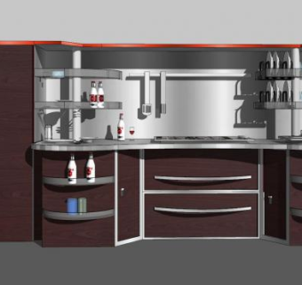现代整体橱柜sketchup模型下载_sketchup草图大师SKP模型