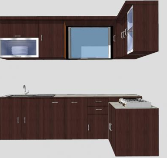 转角橱柜SU模型下载_sketchup草图大师SKP模型