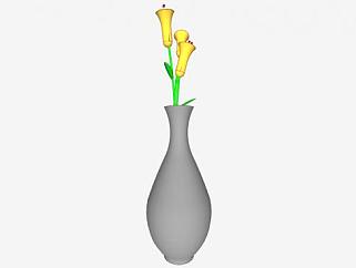 室内花瓶摆件SU模型下载_sketchup草图大师SKP模型