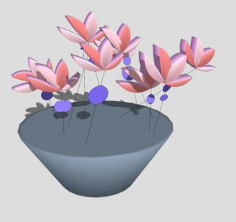简易花盆植物SU模型下载_sketchup草图大师SKP模型