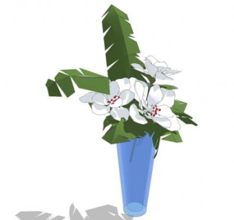 玻璃花瓶花卉摆件sketchup模型下载_sketchup草图大师SKP模型