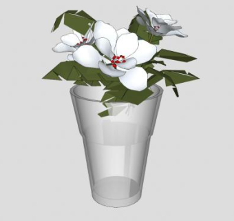玻璃花瓶花卉摆件SU模型下载_sketchup草图大师SKP模型