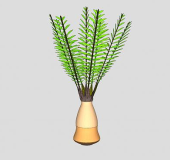 小棕榈树盆栽SU模型下载_sketchup草图大师SKP模型