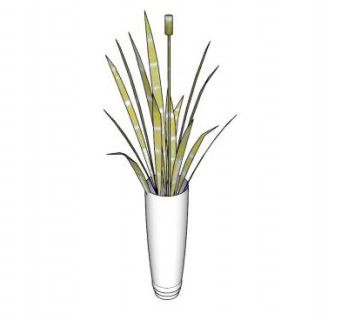 斑叶芒花瓶SU模型下载_sketchup草图大师SKP模型