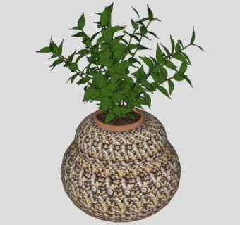 室内盆栽装饰SU模型下载_sketchup草图大师SKP模型