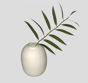 禅意花瓶室内摆件SU模型下载_sketchup草图大师SKP模型