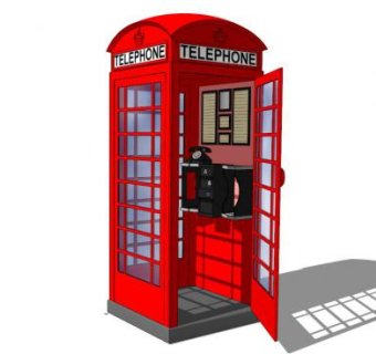 装饰电话亭su模型下载_sketchup草图大师SKP模型
